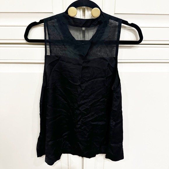 Alexander Wang Women’s Black Silk Sleeveless Blouse Gold Button Front - Picture 8 of 8